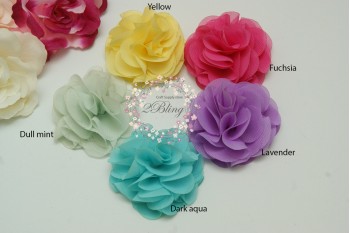 Chiffon ROSETTE, Small (5.5cm), Pack of 3